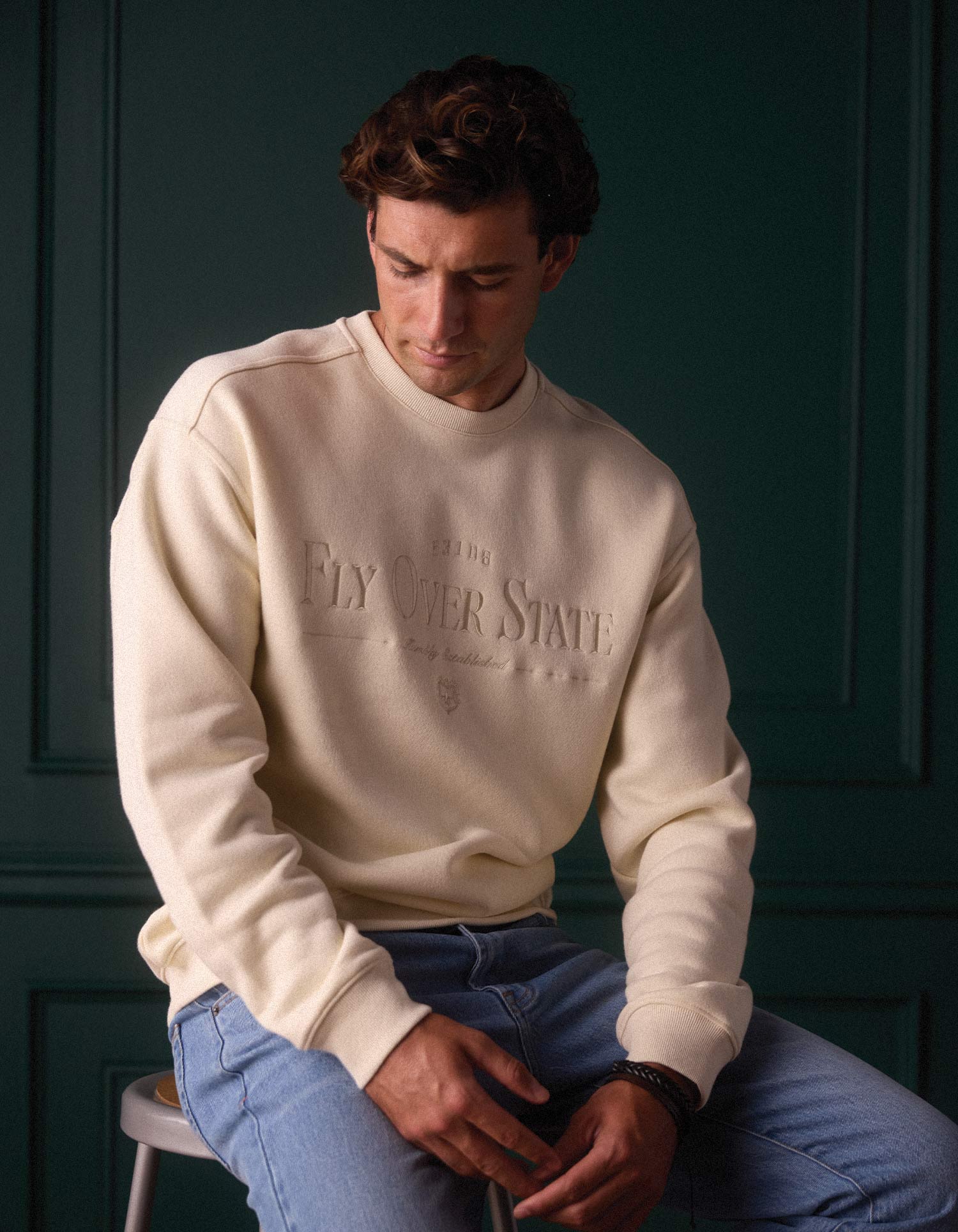 Normal Fleece Graphic Pullover in Ivory