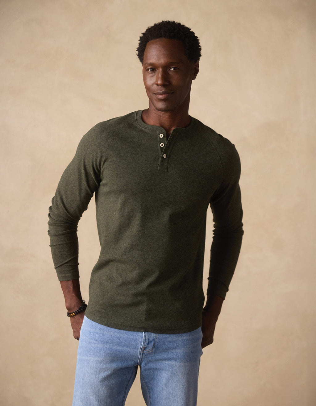 Puremeso Everyday Henley in Olive
