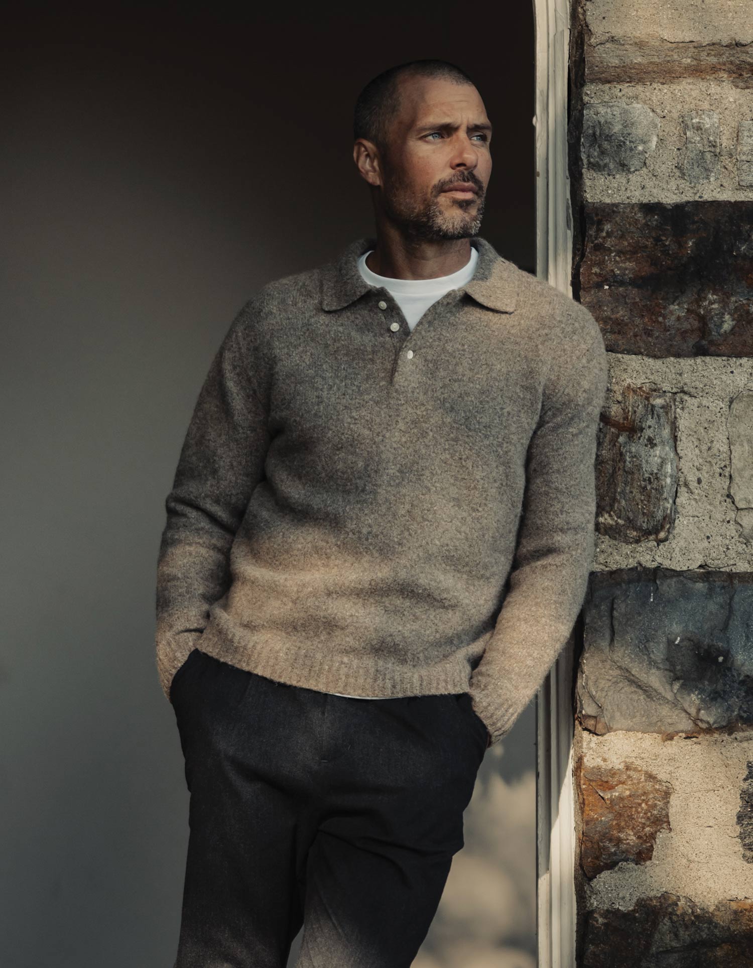Homebound Polo Sweater in Toasted Chestnut