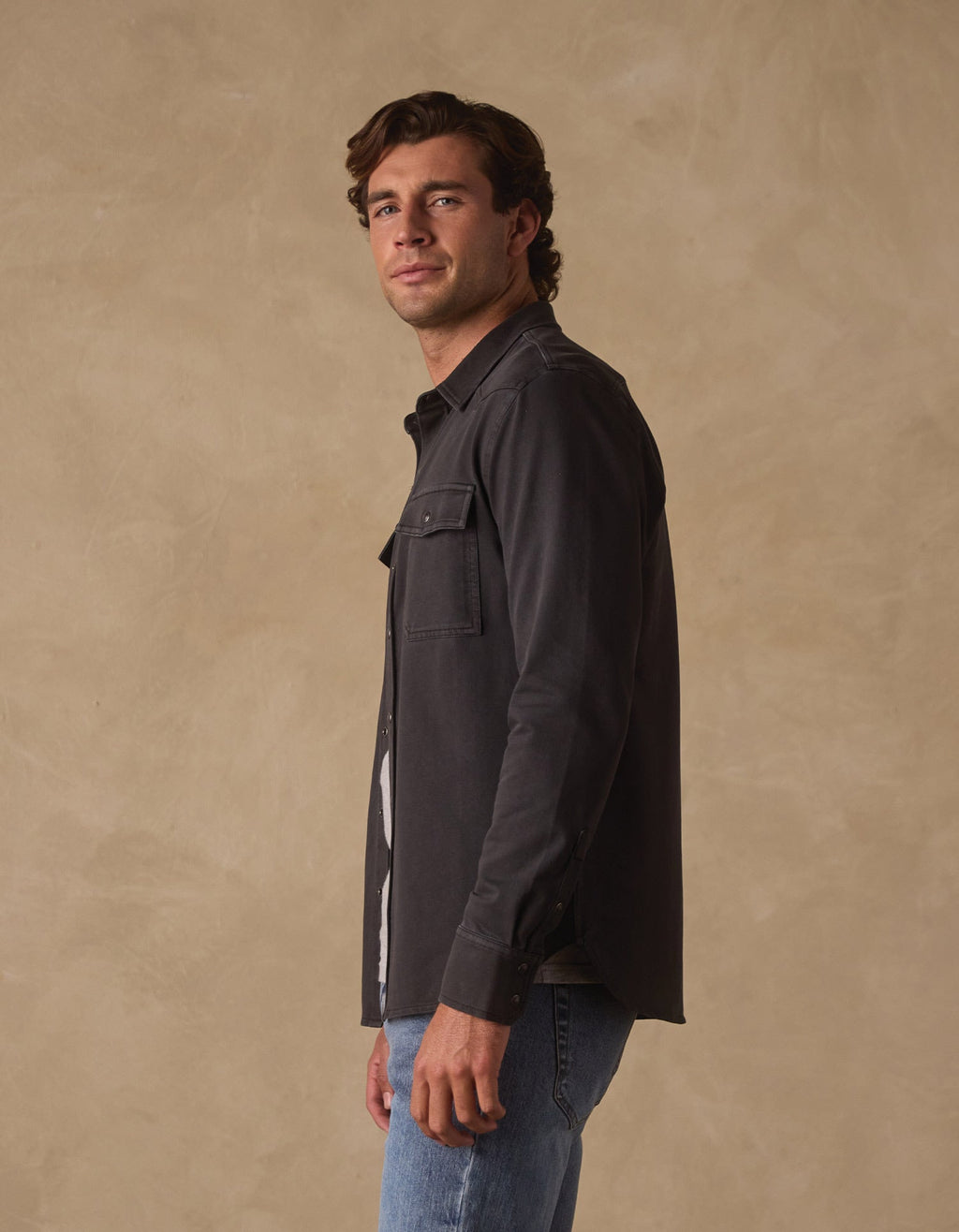 Tentoma Stretch Vintage Button Up in Phantom