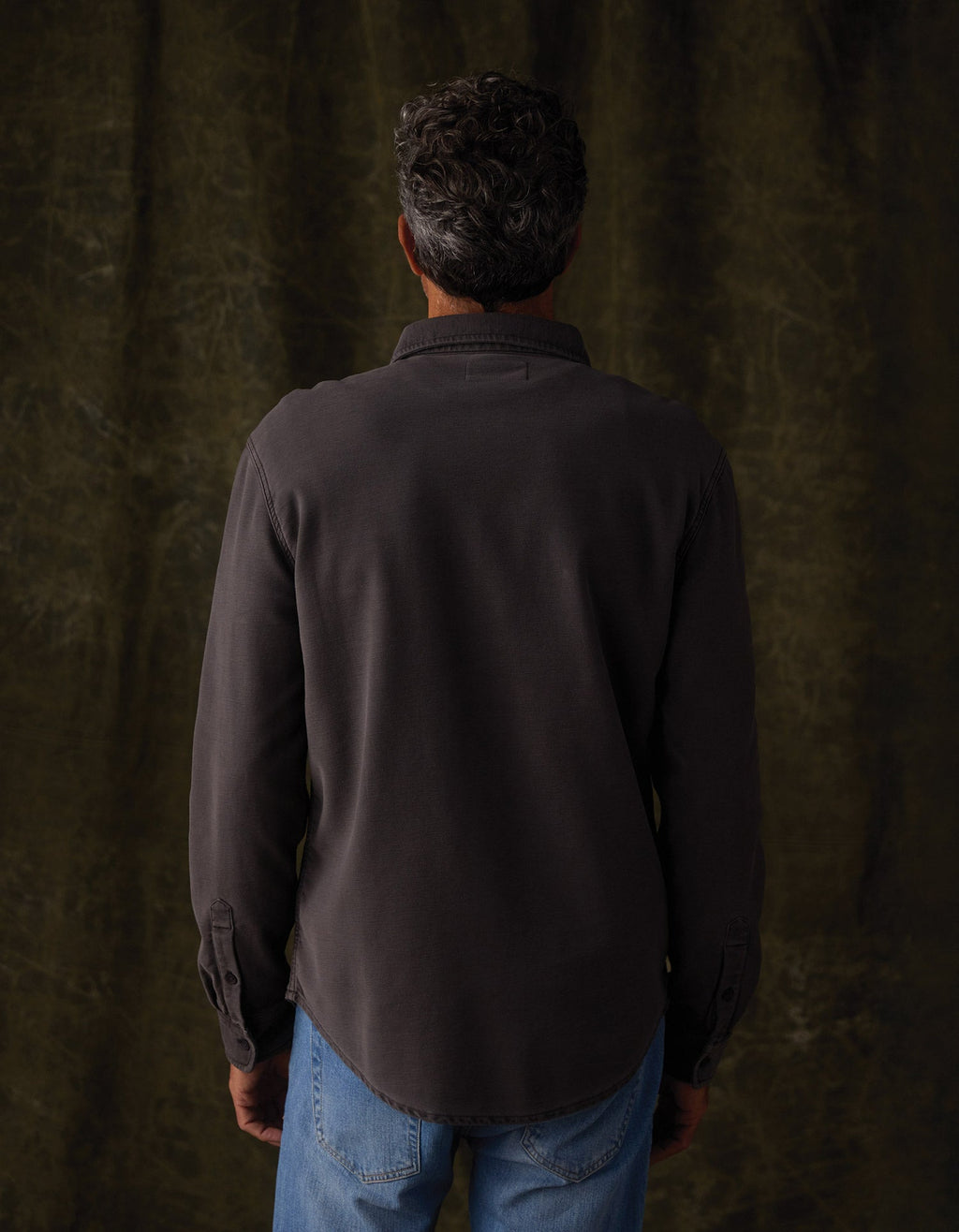 Comfort Terry Shirt Jacket in Steel