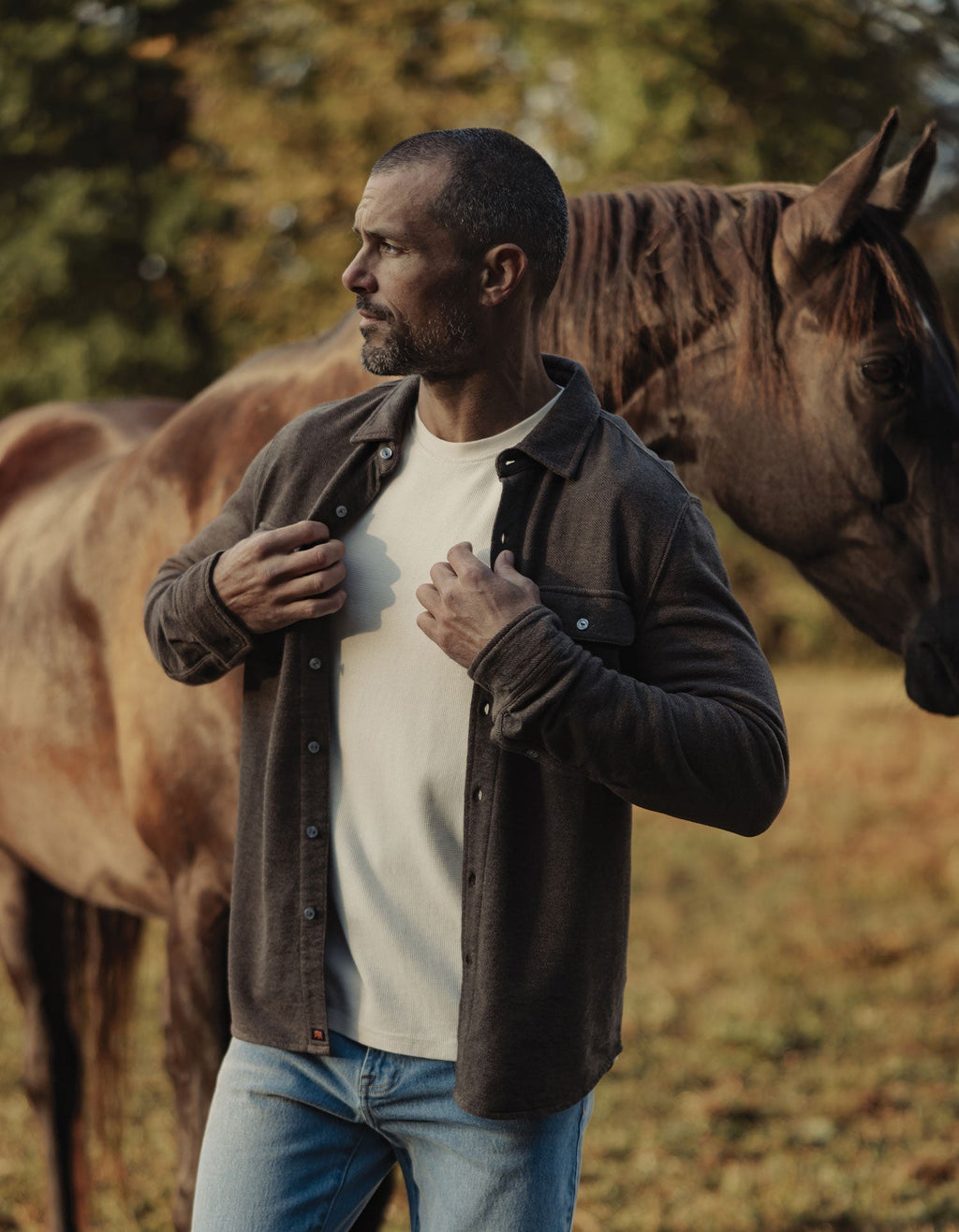 Textured Knit Shirt in Java